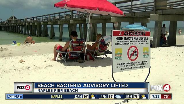 Beach bacteria advisory lifted for Naples Pier Beach