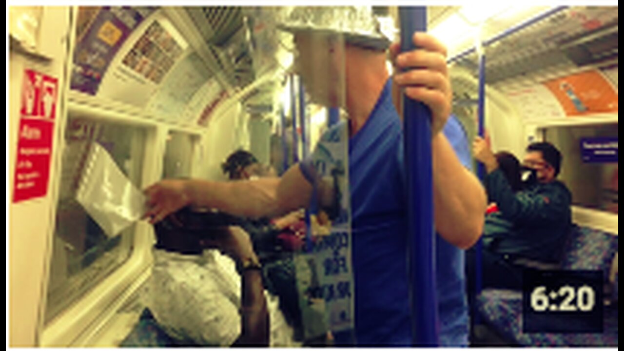 Fight Night On The Tube | Truthers Remove Covid Train Stickers, And Get Abused By The Brainwashed