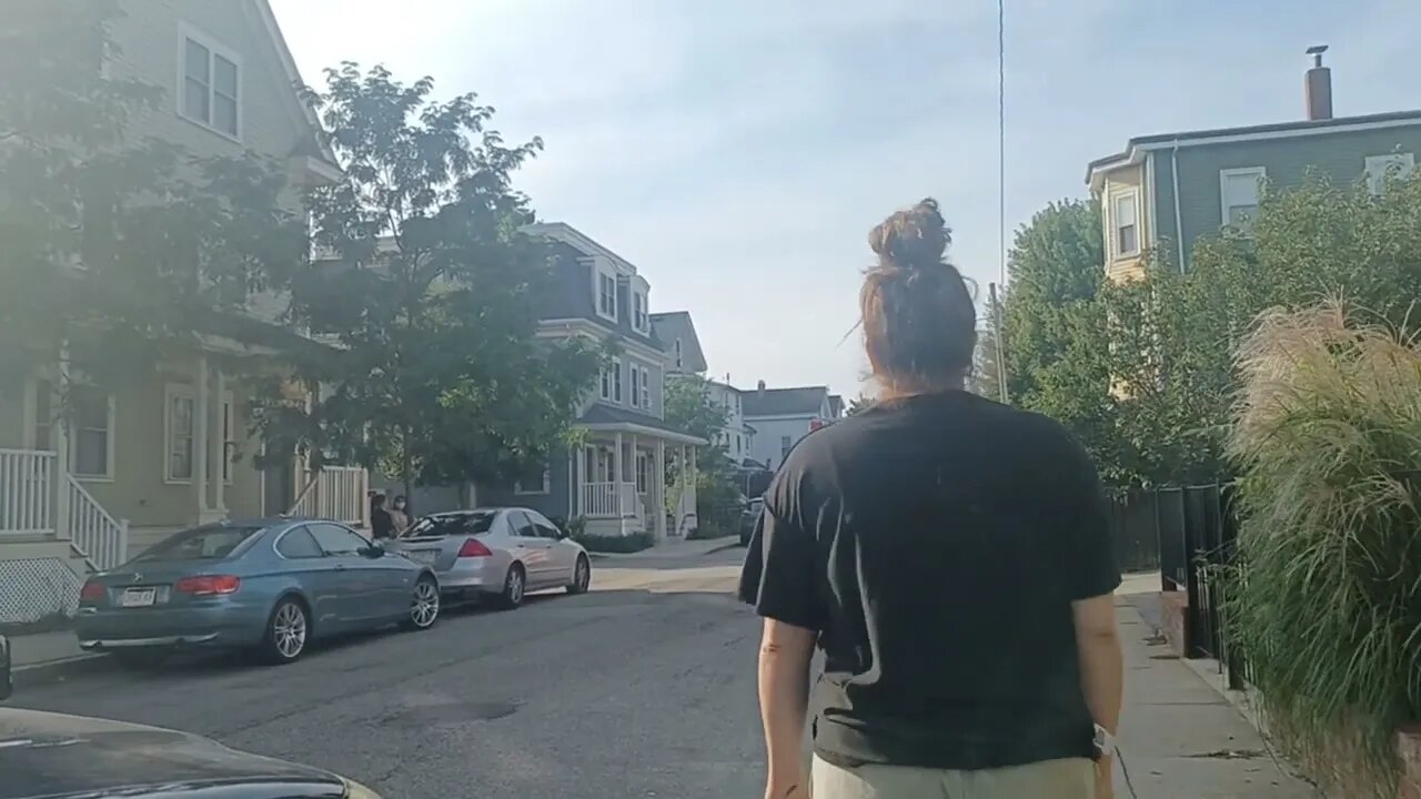 Boston police assisting EMS and social workers with emotional depressed person