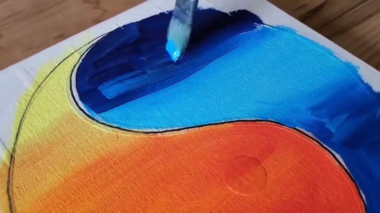 Yin Yang Double Exposure Painting