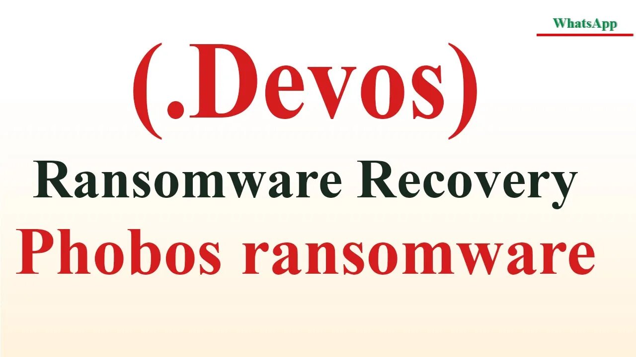 || SOLVED || Devos (.Devos) Phobos ransomware virus - removal and decryption