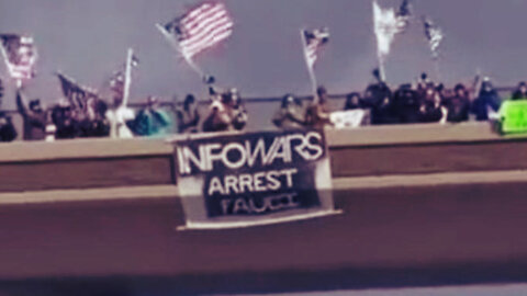 Infowars Flag Waves As U.S. Freedom Convoy Heads To D.C.