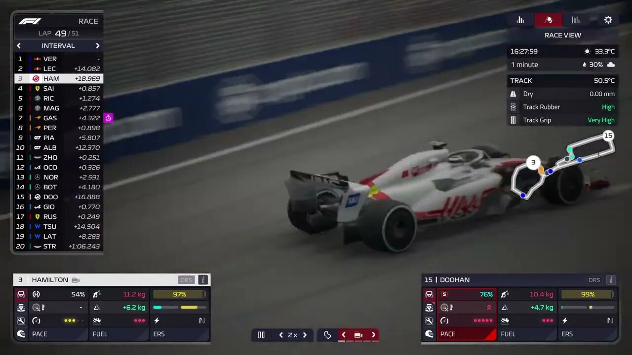 F1 Manager 2022 Season 5 Team Haas Race 8