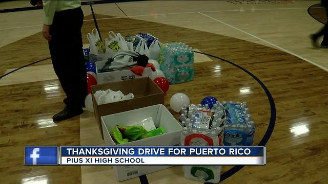 PIUS XI High School Thanksgiving drive for Puerto Rico