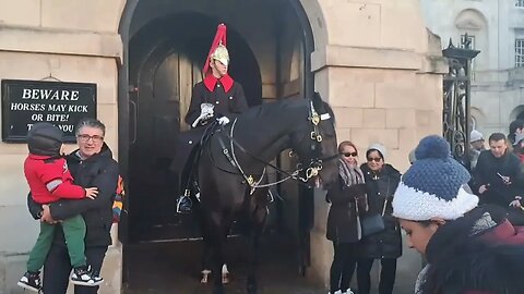 The Horse is warning the tourist's #horseguardsparade