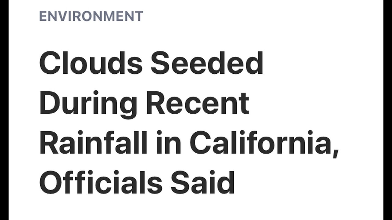 Cloud Seeding is official in Southern California