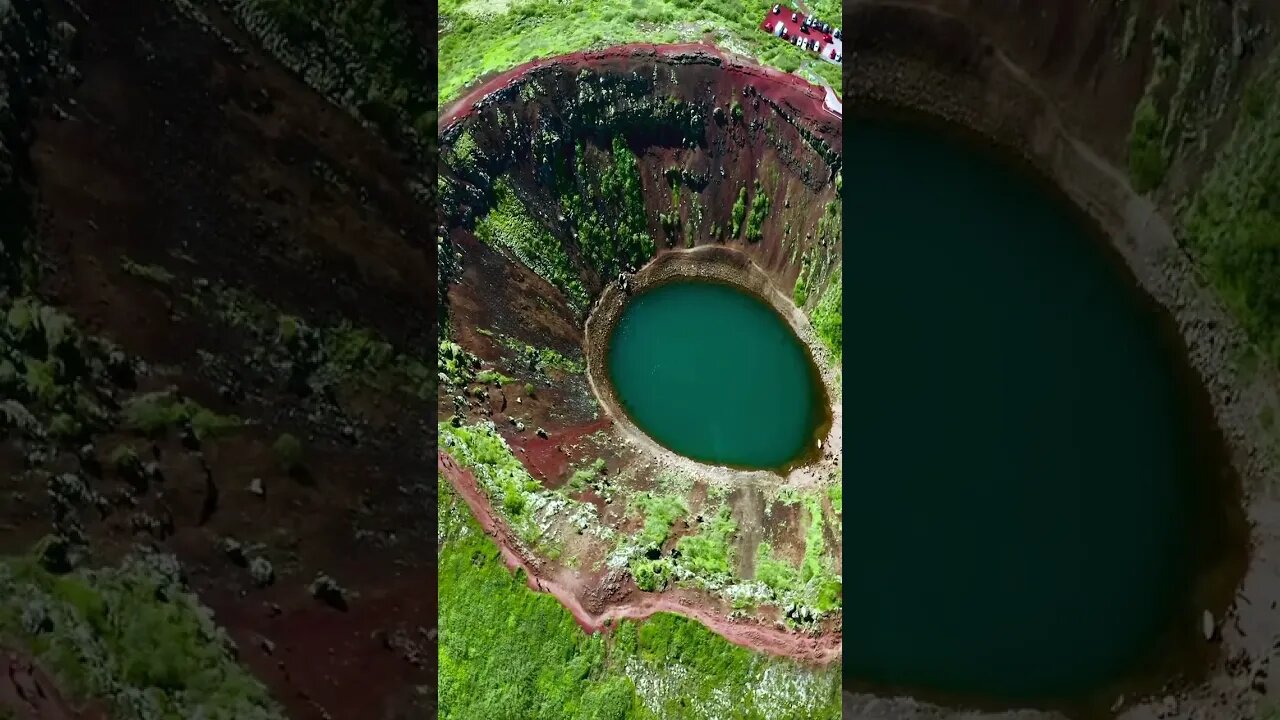 3000 year old volcanic crater lake in South Iceland on the Golden Circle route.