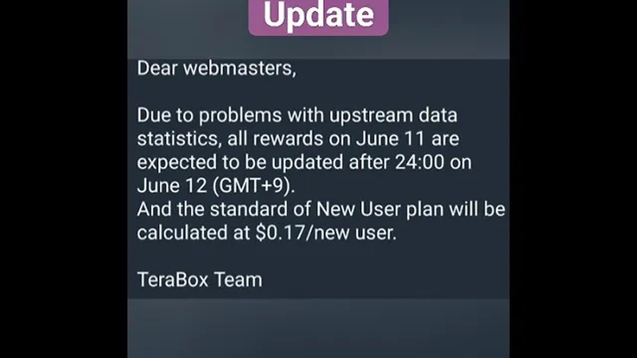 Terabox webmaster update notification #terabox #shorts #ytshorts