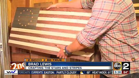 Baltimore County officers makes wood flags for deserving neighbors