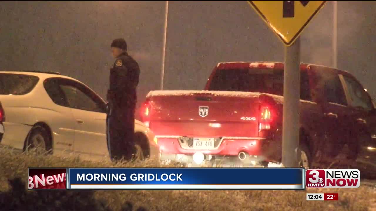 Morning gridlock after morning snowfall