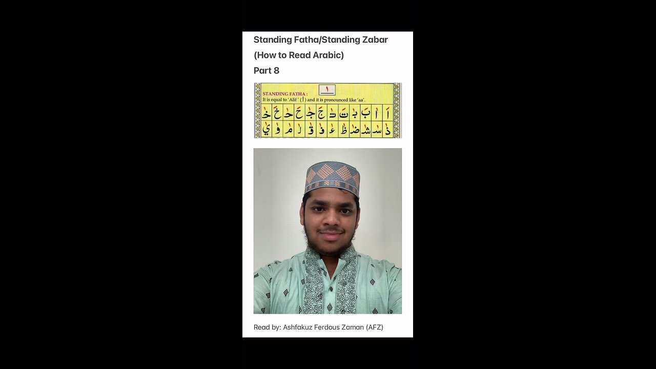 Standing Fatha/Standing Zabar (How to Read Arabic) [PART 8]