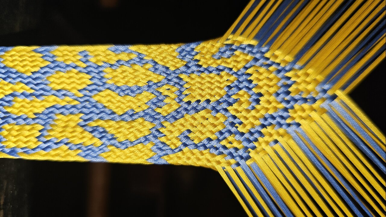 Kumihimo - Takadai Braiding Stream - 166 - Gold and Lapis