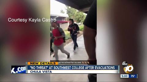 'No threat' at Southwestern College after evacuations