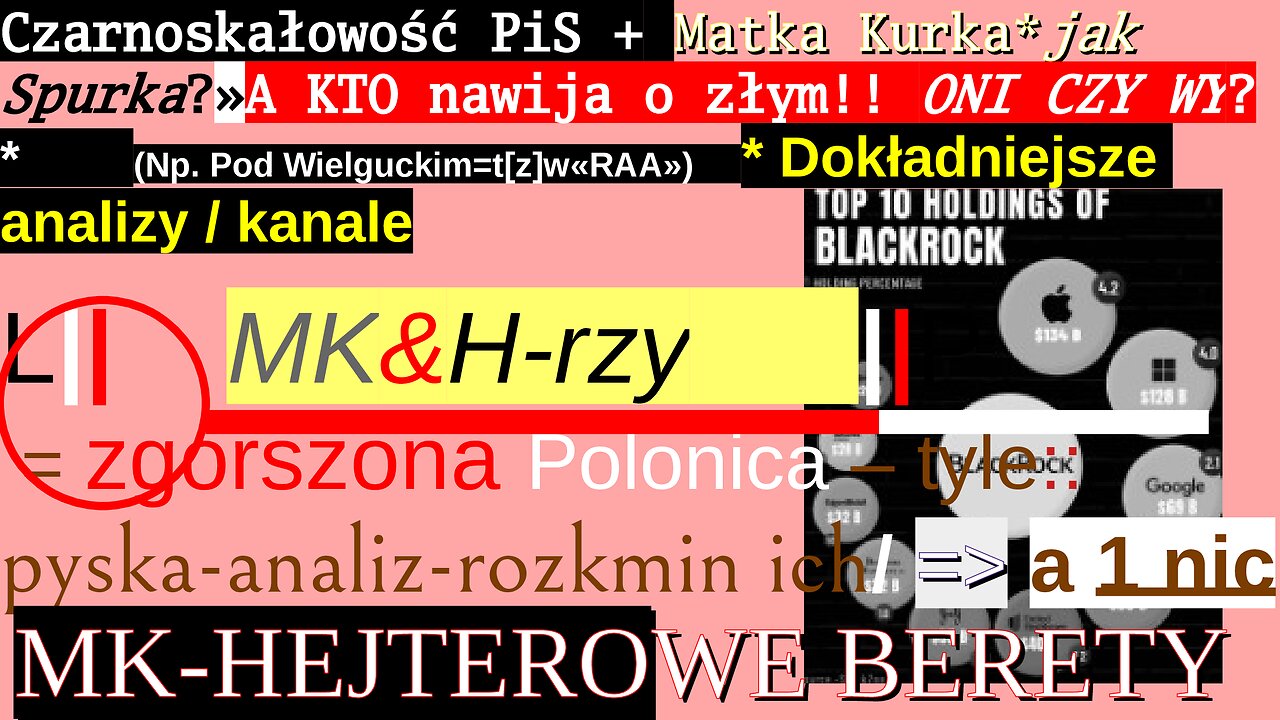 Czarnoskałowość PiS + Matka Kurka*jak Spurka: »A KTO nawija o złym!! ONI CZY WY? Umysły niemowlaków.