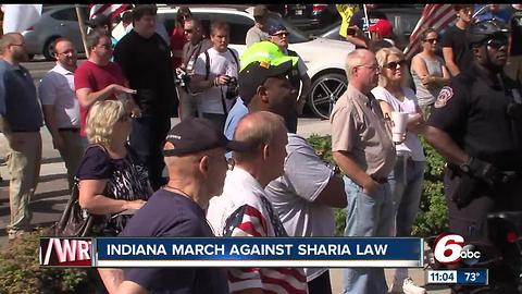 March against Sharia law at the Indiana Statehouse