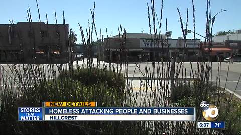 Homeless people attacking businesses in Hillcrest