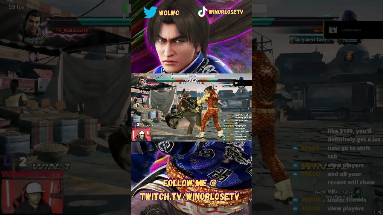 Tekken 7 Lei Wulong Match Highlight #77 #shorts #tekken7