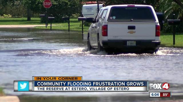 Frustration growing over flooding in the Reserve at Estero