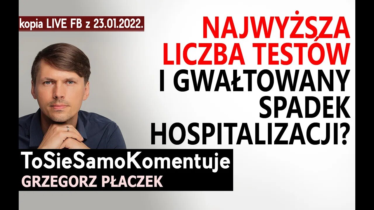 Za nami najwyższa liczba testów na C-19. Jednocześnie... nastąpił gwałtowany SPADEK hospitalizacji.