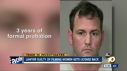 Lawyer guilty of secretly filming women gets license back