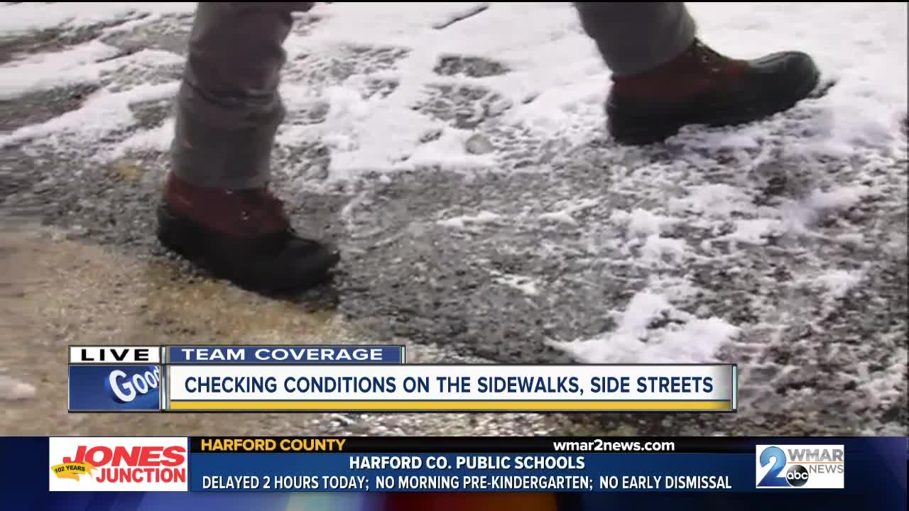 Checking conditions on the sidewalks, side streets