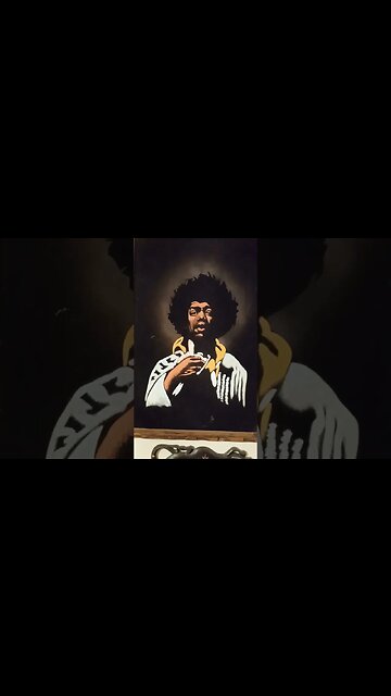 Haunted Jimi Hendrix painting revealed with UV ultraviolet light, Spooky Halloween #shorts