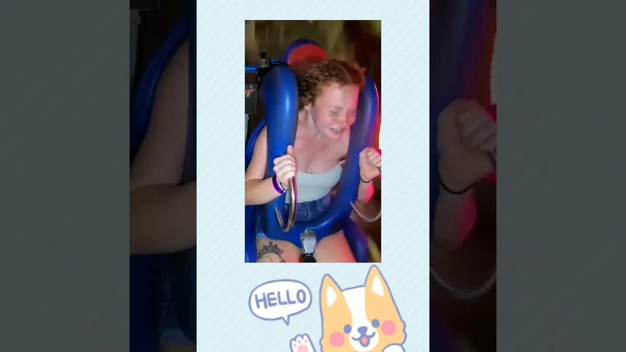 slingshot ride girl falls out / slingshot rider girl part 1 #shorts