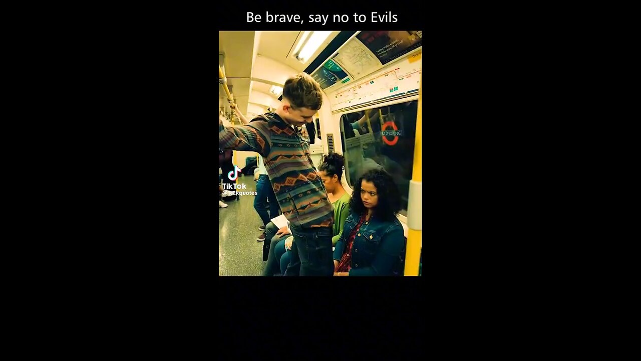 A weird man try’s to be nasty and scare a woman on train