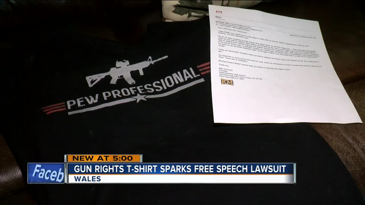 Kettle Moraine High School barred students from wearing pro-gun t-shirts, parents argue in lawsuit