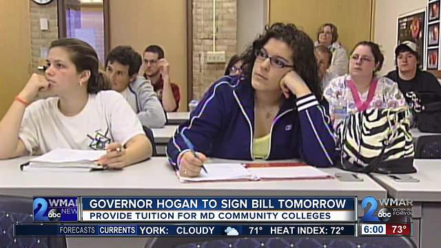 Hogan to sign bill making college tuition free to some