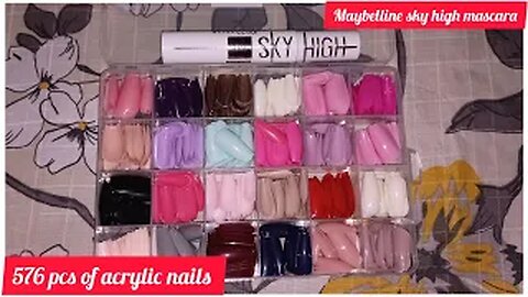 Affordable 576 pcs of acrylic nails | Maybelline sky high mascara dupe review under 600/-