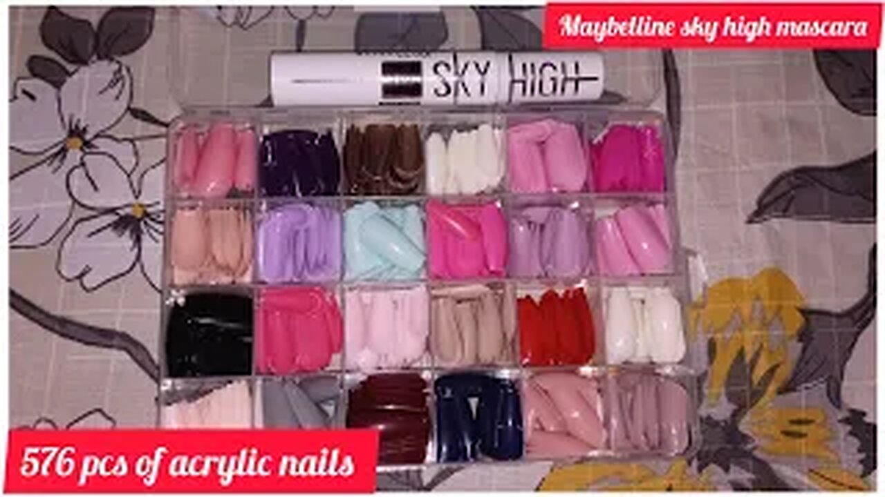 Affordable 576 pcs of acrylic nails | Maybelline sky high mascara dupe review under 600/-