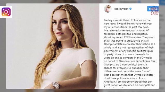 Lindsey Vonn Brings "Clarification" On Trump Criticism