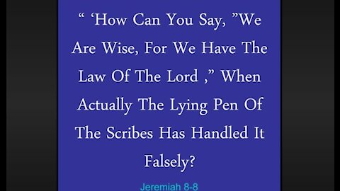 WHY DID YAHSHUA (JESUS) WARN OF THE SCRIBES ??