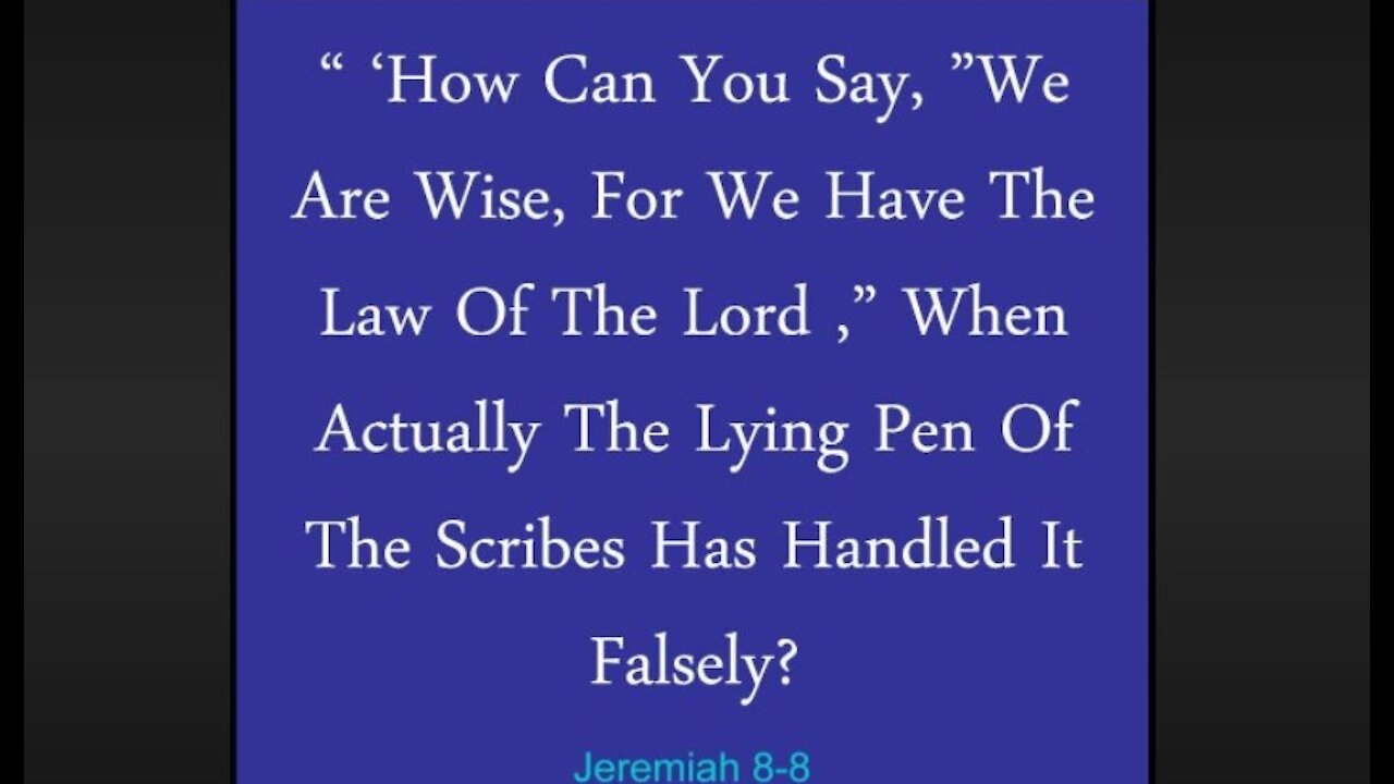 WHY DID YAHSHUA (JESUS) WARN OF THE SCRIBES ??