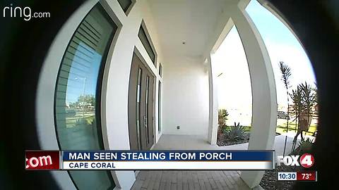 Doorbell cam catches thief in the act