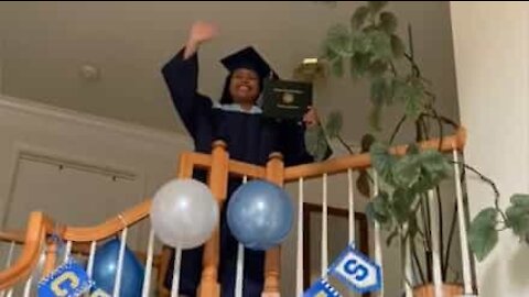 Remise de diplôme à la maison, cette jeune femme assure !