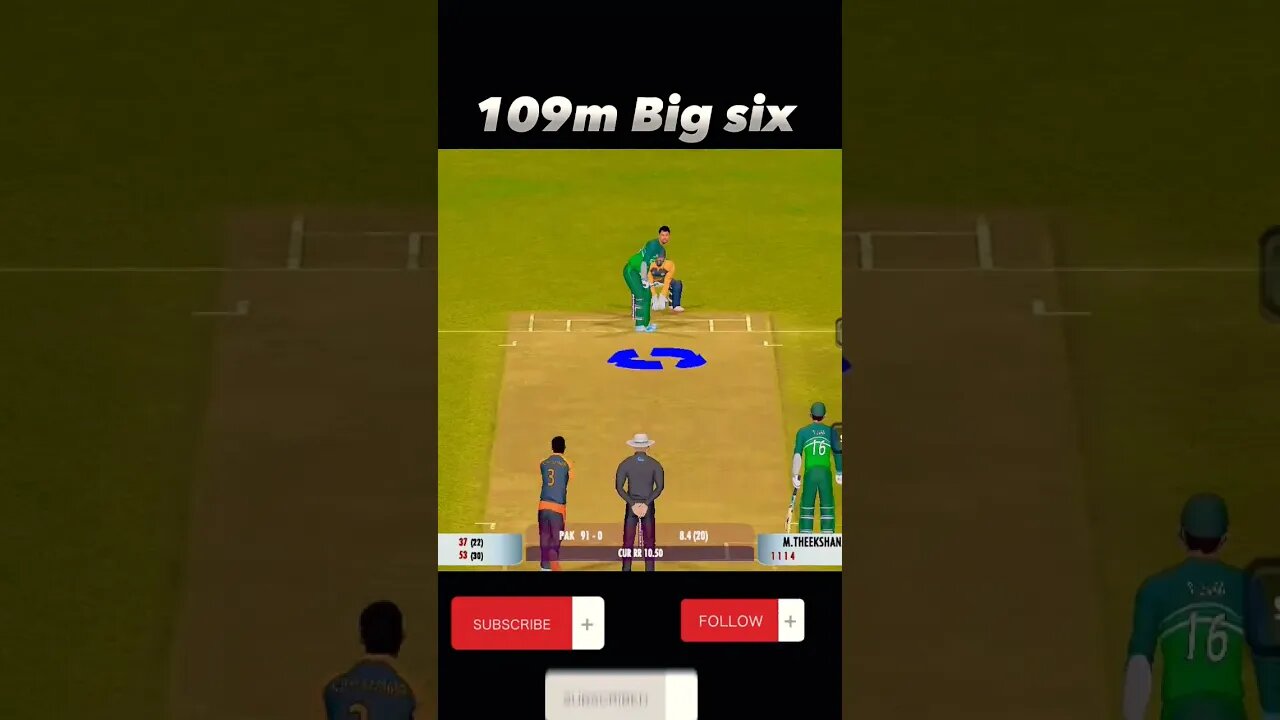 109 metter Big Six #realcricket #realcricket22 #ipl #cricketgame #ytshort #shortsart #shorts #short