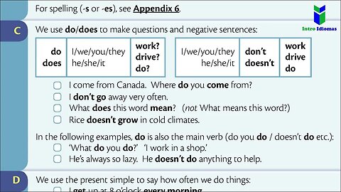 002 - Present Simple I do - ENGLISH GRAMMAR IN USE - Cambridge - UNIT 2