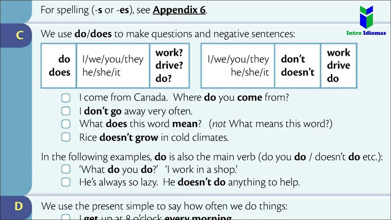 002 - Present Simple I do - ENGLISH GRAMMAR IN USE - Cambridge - UNIT 2