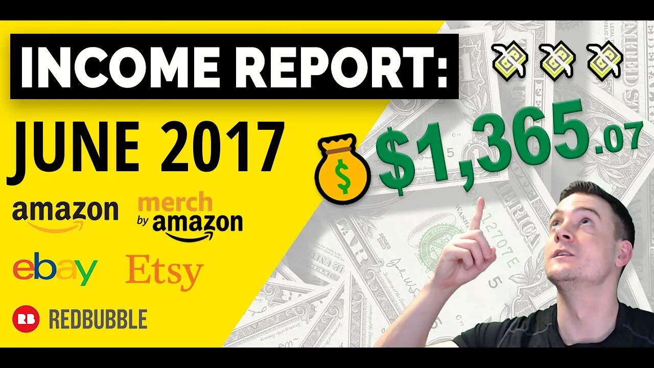 INCOME REPORT 💰 June 2017 | FIRST $1,000+ MONTH! (Amazon Merch Royalty Grew 10x)