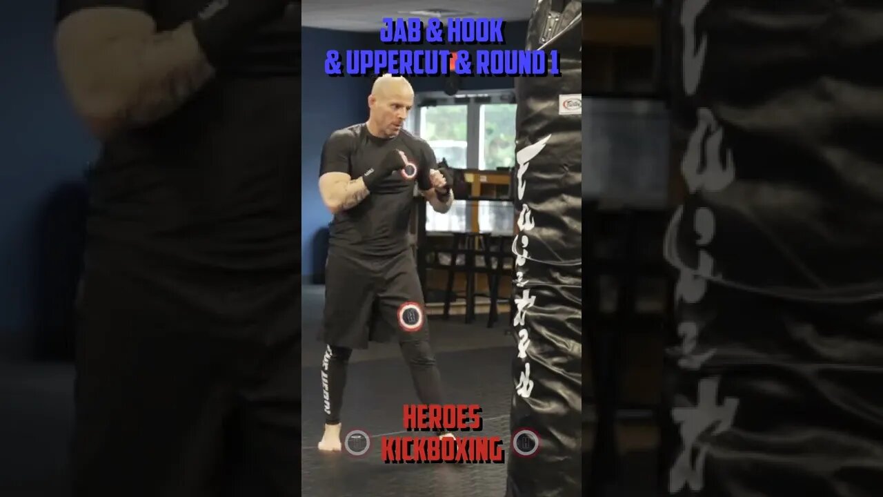Heroes Training Center | Kickboxing & MMA "How To Double Up" Jab & Hook & Uppercut & Round 1 #Shorts