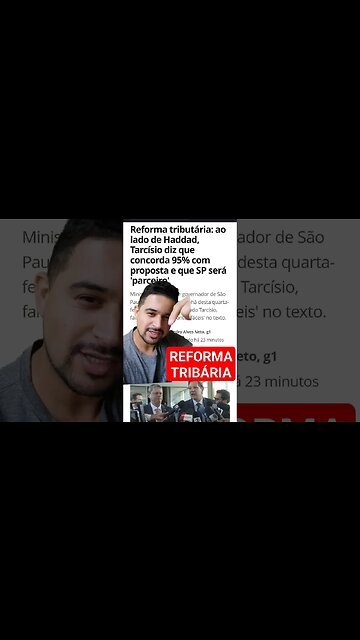 REFORMA TRIBUTÁRIA: Ao Lado de Haddad, Tarcísio diz que SP será 'parceiro' #shorts