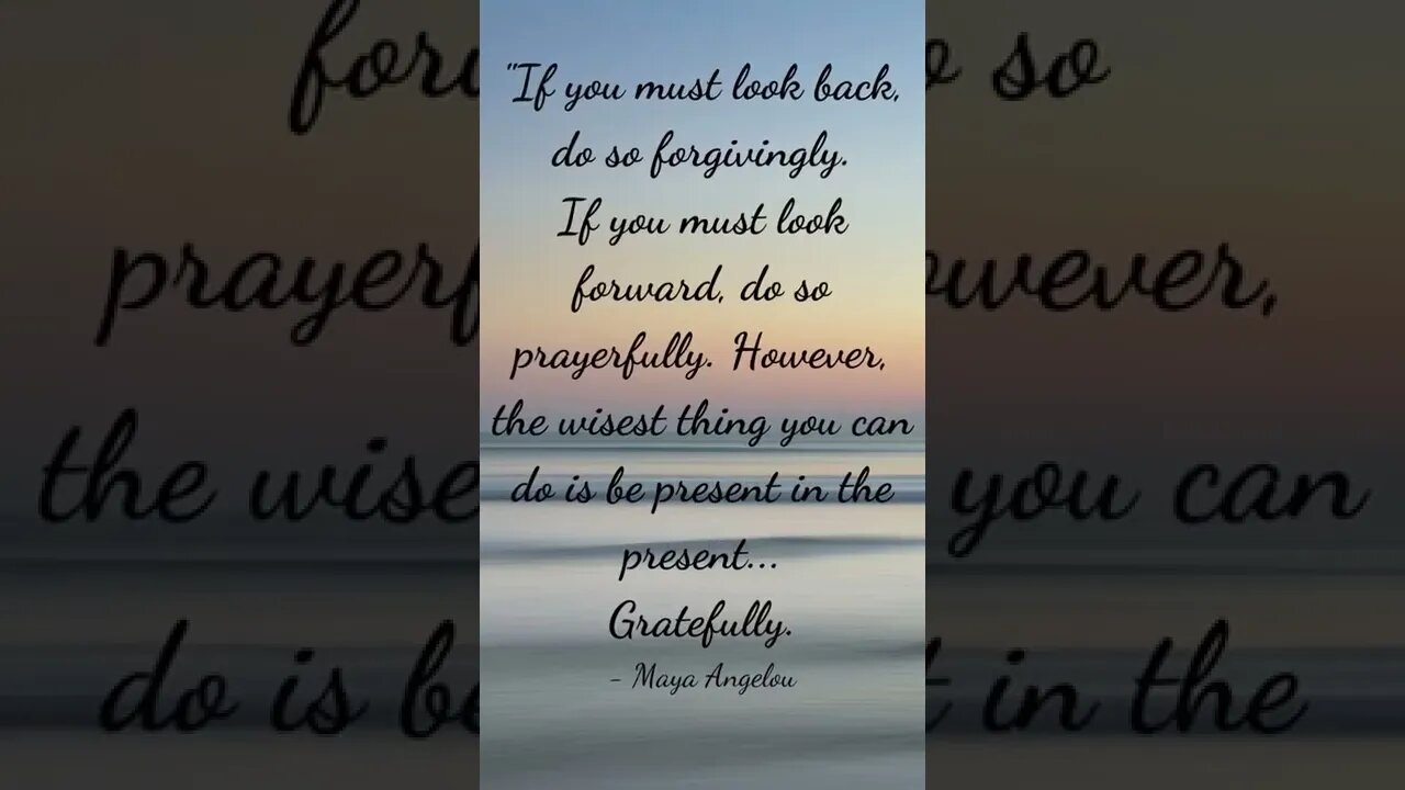 If You Must Look Back