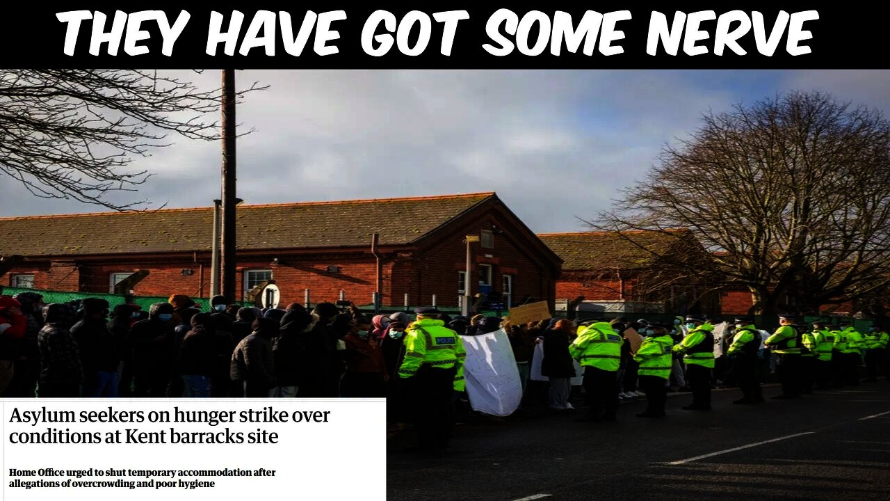 Freeloading Illegal Immigrants Protest About Living Conditions In The UK As The Police Just Watch