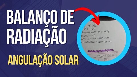 Balanço de radiação - Angulação Solar