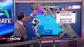 Freeze Warnings issued for Tampa Bay