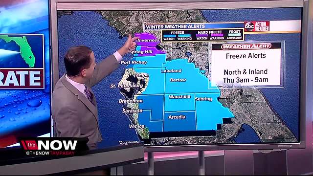 Freeze Warnings issued for Tampa Bay