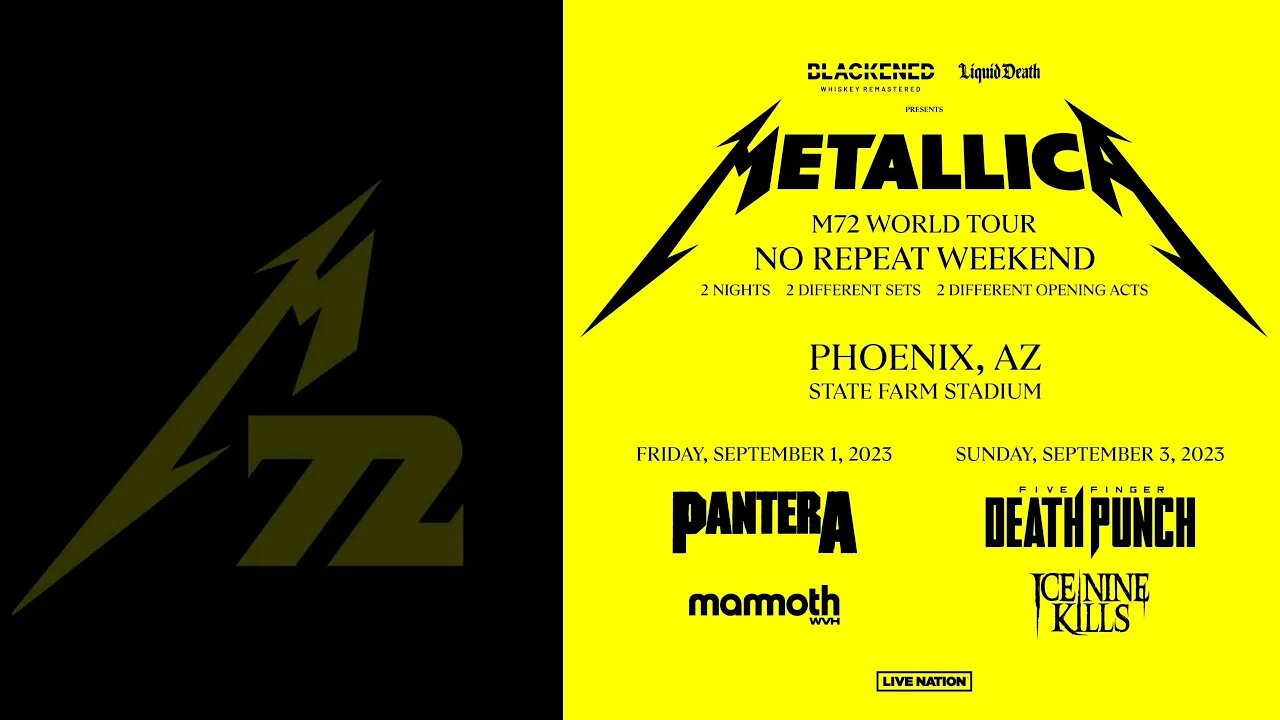 The Metallica M72 Tour Phoenix 9/1/2023 Courtesy @98KUPD Ticket Drawing @metallica