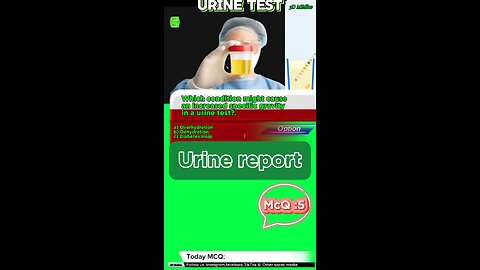 Urine test report MCQ: • #UrineTest • #Urinalysis • #KidneyHealth